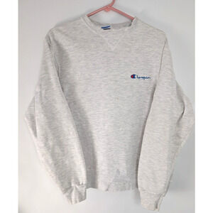 Vintage Champion Crew Neck Sweatshirt Kids Large Grey Baggy Skate Y2K Logo